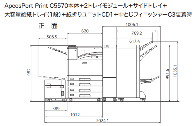 ApeosPort Print C5570のサイズ