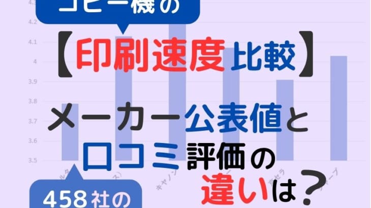 【コピー機の印刷速度比較】メーカー公表値と458社の口コミ評価の違いは？