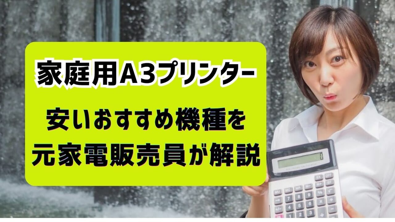 【家庭用A3プリンター】安いおすすめ機種を元家電販売員が解説